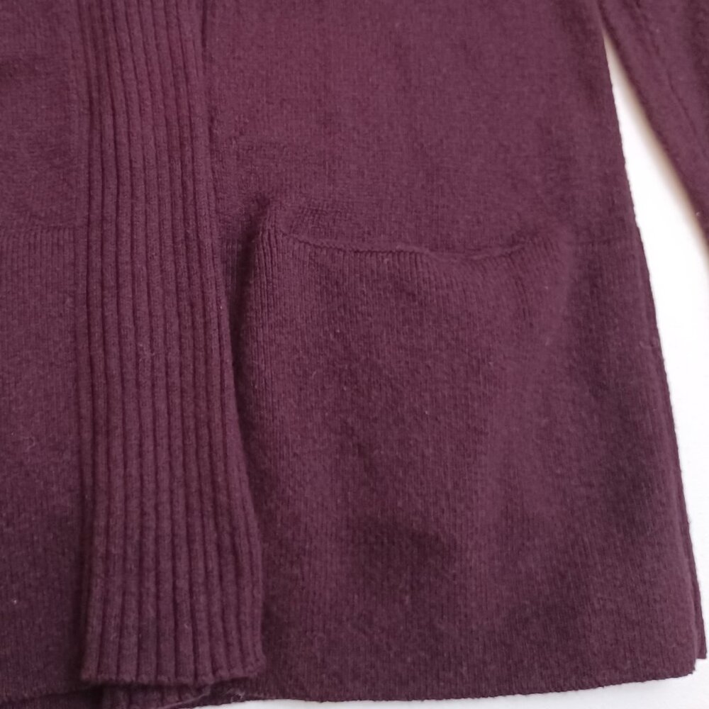Women's Ann Taylor's Loft Wool Blend Purple Open Front‎ Cardigan Size Medium - Picture 7 of 8
